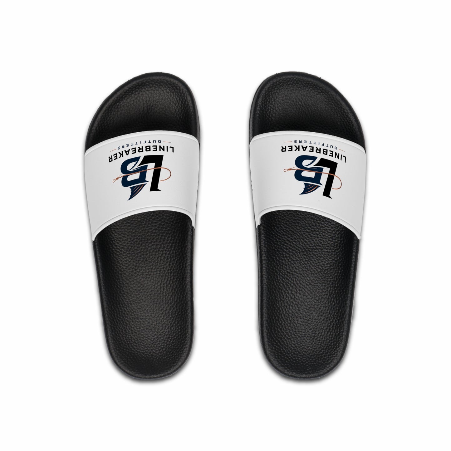 Slide Sandals — 'LB' Linebreaker Athletic Logo Pool Slides for Men