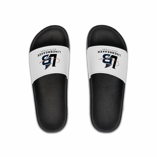 Slide Sandals — 'LB' Linebreaker Athletic Logo Pool Slides for Men
