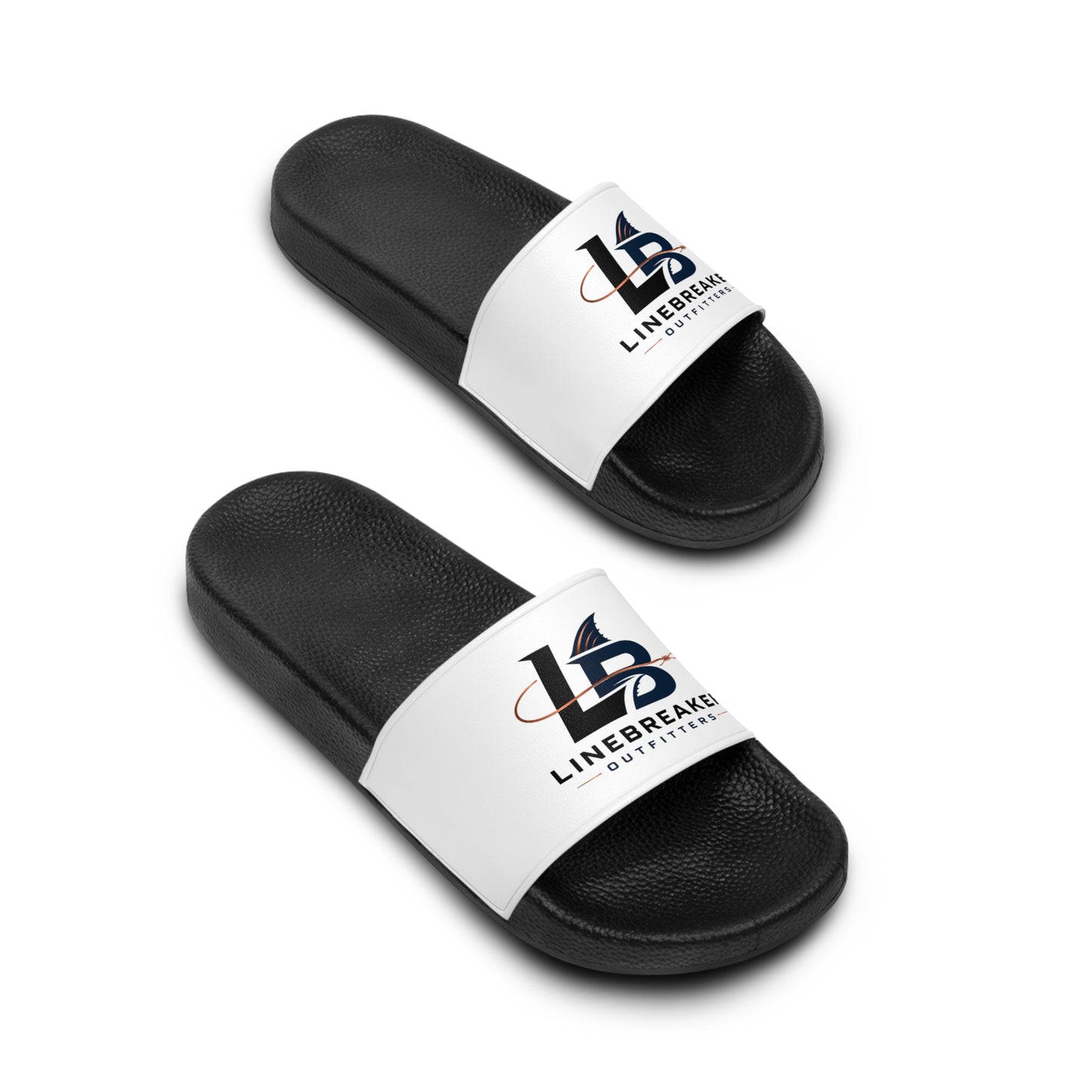Slide Sandals — 'LB' Linebreaker Athletic Logo Pool Slides for Men